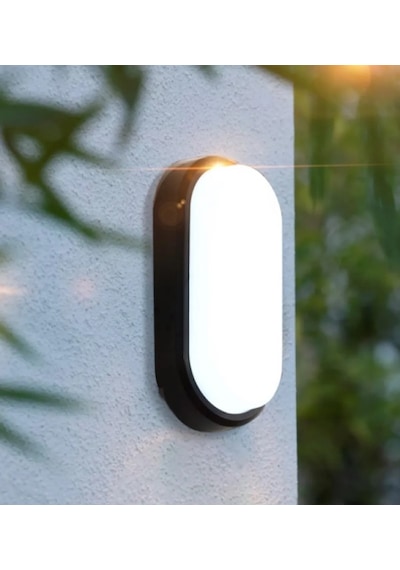 Su Ve Nem Geçirmez 20W Siyah Kasa Beyaz Işık 6500K Oval Banyo Led