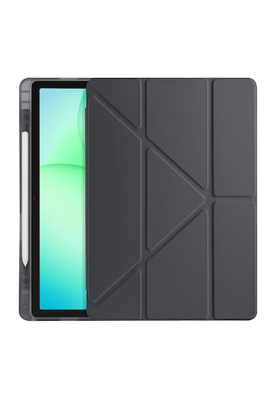 Samsung Galaxy Uyumlu Tab A11 Plus Kılıf Tri Folding Kalem Bölmeli Katlanabilir Standlı Pu Deri Yumuşak Kapak
