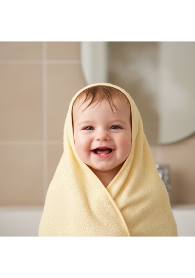 Unisex Yenidoğan Kapüşonlu Nakışlı Bebek Havlusu Standart