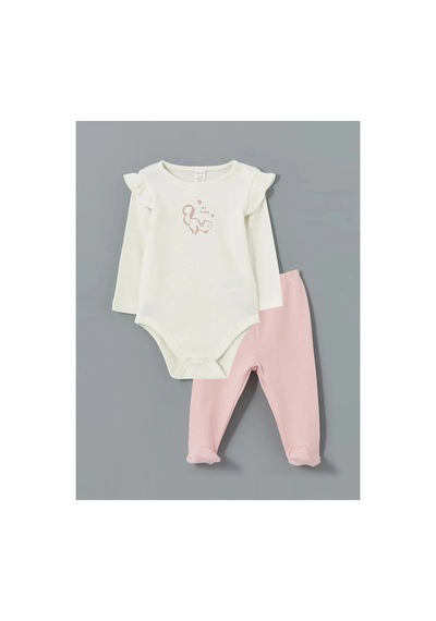 Lc Waikiki Lcw Baby Ekru Bisiklet Yaka Kız Bebek Hastane Çıkış Seti Ecru