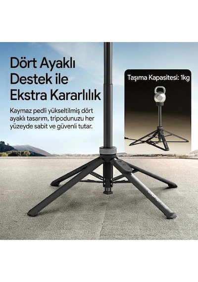 Ulanzi Mt85 Otomatik Açılır Manyetik Telefon Tripodu Ve Selfie Stick 150cm - T122