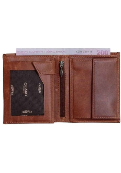 Guard Çok Bölmeli Dikey Antik Taba Deri Erkek Cüzdanı - Grd2403xw22538 Taba