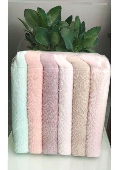 6'lı Set Çeyizlik Püsküllü Jakarlı Lüks Bukle Saçaklı Havlu Seti 30x50 Cm