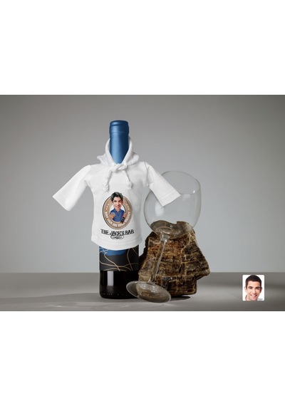 Bk Gift Kişiye Özel Karikatürlü Mini Beyaz İçki Şişesi Tişörtü , Ev Bar Dekoru, Viski, Şarap, Votka, Rakı Şişesi Tişörtü, Ev Barı-14