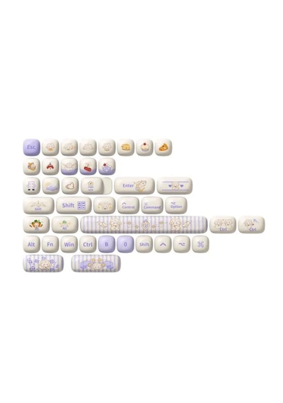 Akko Magic Lop Bunny Pbt 138 Adet Keycap Set