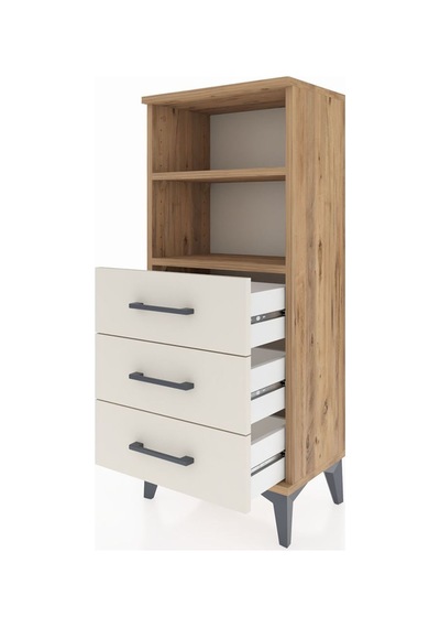 Arges Komodin 2 Raflı 3 Çekmeceli 44x30x106 Çam-aytaşı Çam