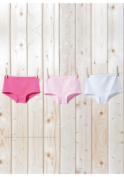 Blackspade Kız Çocuk Boxer 3lü Paket 1295 - Fuşya Pembe Beyaz Çok Renkli