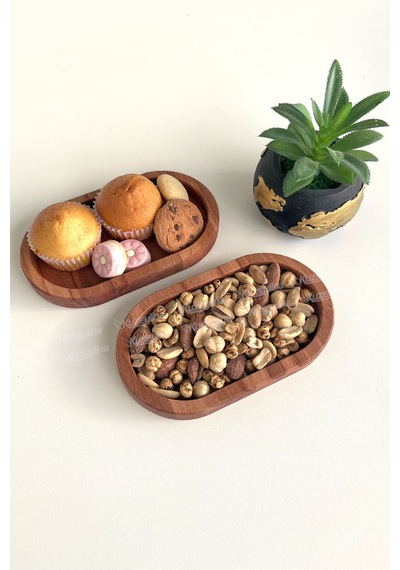 Doğal Kayın Ağacı Ahşap Yağdanlık, Çerezlik, Sunumluk, Takı Organizeri - 17x10 Cm - Kl-a52s7a Ahşap