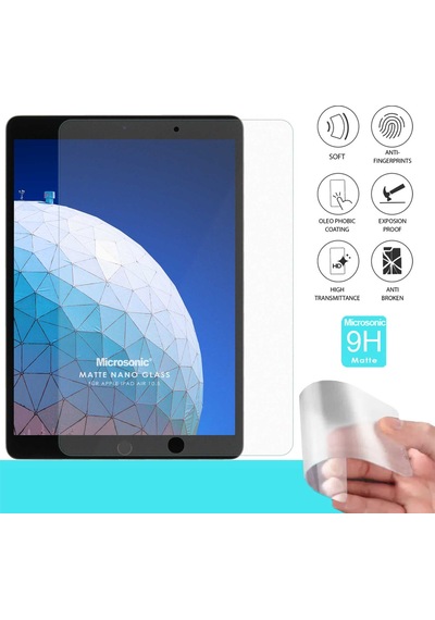 Microsonic Apple Uyumlu iPad  Air 3 10.5'' 2019 (A2152-A2123-A2153-A2154) Matte Nano Glass Cam Ekran Koruyucu