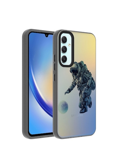 Noktaks - Galaxy A34 Uyumlu Kılıf Koruyucu Desenli Dragon Sert Kapak - Astronot - T27951
