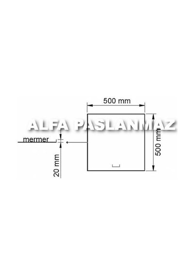 Üzeri Mermer Uygulanabilir AISI 304 Kalite 50x50 cm Paslanmaz Makine Daire Kapağı