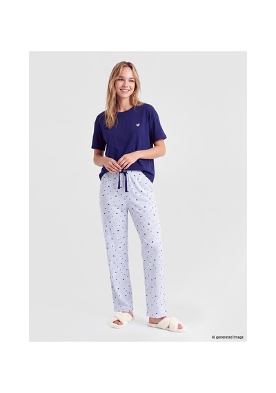 LC Waikiki Alıta Cıty Farkıyla Lcw Dream Mavi Penye Desenli Kısa Kollu Kadın Pijama Takım Mavi - 929503409 Mavi LC Waikiki Alıta Cıty Farkıyla Lcw Dream Mavi Penye Desenli Kısa Kollu Kadın Pijama Takım Mavi - 929503409 Mavi