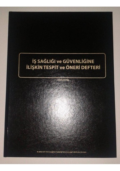 Iş Güvenliği Tespit Ve Öneri Defteri - Deri Ciltli