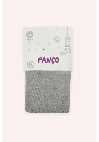 Panço Kız Çocuk Pamuklu Gri Külotlu Çorap 2122GK11001