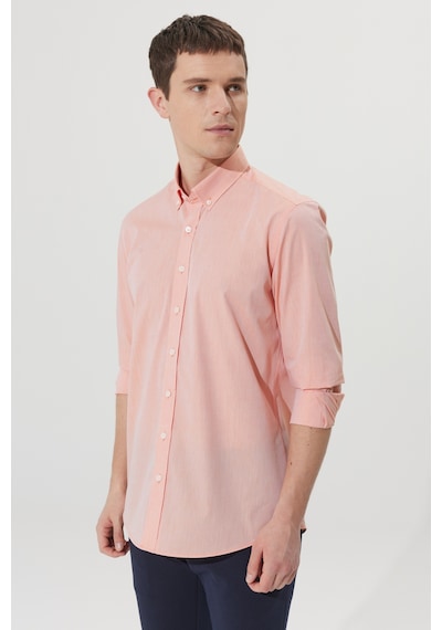 Ac&Co / Altınyıldız Classics Erkek Turuncu Slim Fit Dar Kesim %100 Pamuk Düğmeli Yaka Desenli Gömlek Turuncu Ac&Co / Altınyıldız Classics Erkek Turuncu Slim Fit Dar Kesim %100 Pamuk Düğmeli Yaka Desenli Gömlek Turuncu