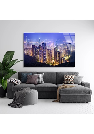 Gece Metropol - Cam Tablo - Deg1348 125 X 80 Cm
