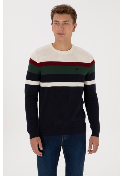 U.S. Polo Assn. Erkek Slim Fit Bisiklet Yaka Lacivert Kazak 50308234-VR033