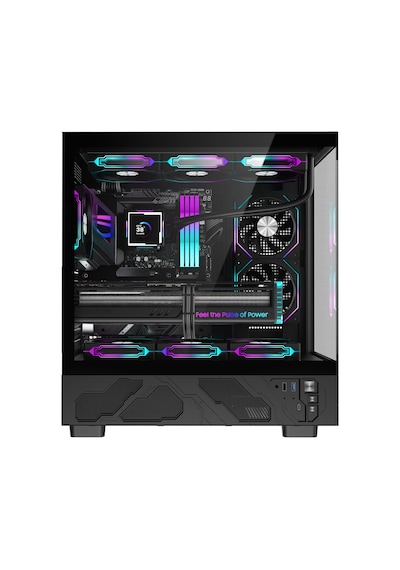 Dragos Basalt Pro V2 Siyah Temp. Display 6x Argb Usb 3.0 Typec Psu Yok Matx Gaming Bilgisayar Kasası