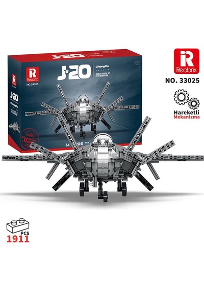 Reobrix 33025 Chengdu J-20 Jet Uçak Yaratıcı Yapı Blok Seti Building Blocks - 1911 Parça