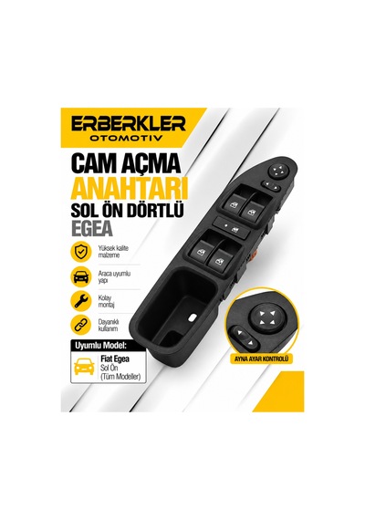 Cam Açma Anahtarı Sol Ön Egea Dörtlü - Erb2215