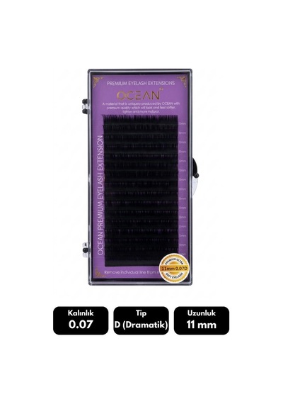 Ocean 0.07d Dramatik Kıvrım 11 Mm Soft Eyelash Doğal İpek Kirpik 16'lı