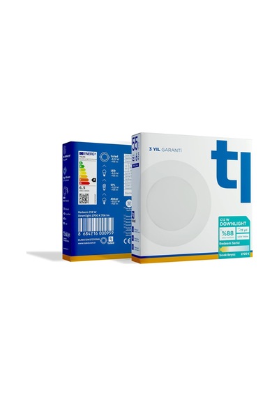 Redeem C12w Downlight, Titreşimsiz, Göz Konforu, 706 Lümen, Sıcak Beyaz, 2700 Kelvin Diğer