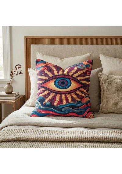 Turkıshrug Kıngdom Gün Batımı & Kaktüs Desenli 4 Lü Çift Taraflı 43x43 Cm Baskı Kırlent Kılıfı Seti 43 X 43 Çok Renkli