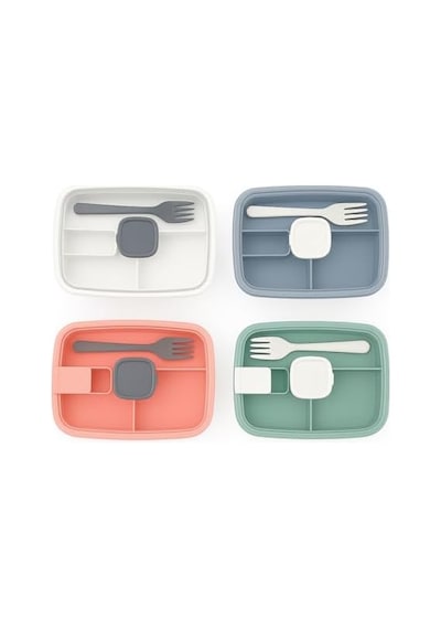 Vakumlu Lunchbox Yemek Kabı Sızdırmaz, Taşınabilir Ve Sağlıklı Saklama Kutusu Çatal Kaşık Bölmeli Gıda Dostu Yeşil Bakır