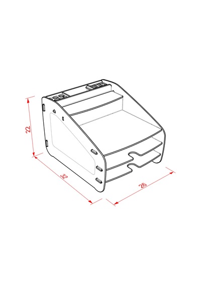Design Otto Fx Medium Modest 6 Renk Evrak Rafı Masaüstü Organizer Beyaz
