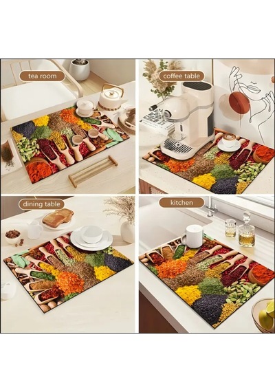 55 Cm X 45 Cm Aktar Tasarımı Tezgah Üstü Bulaşık Kurutma Matı Bulaşıklık Kurutma Örtüsü Silikon Çok Diğer