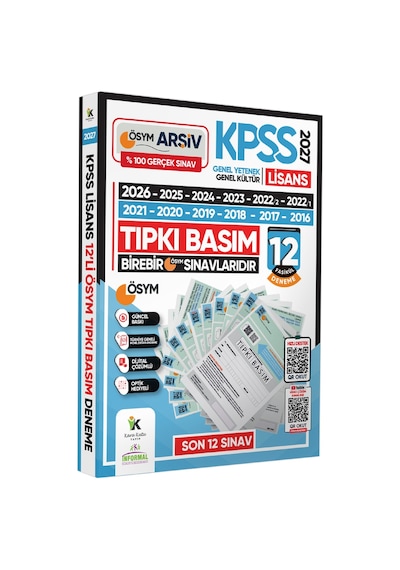 2027 KPSS Lisans Önlisans (12+7) ÖSYM Çıkmış Soru Tıpkı Basım TG Dijital Çözümlü SET