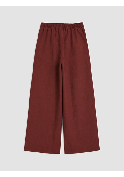 Lcwaıkıkı Classic Turuncu Beli Lastikli Geniş Paça Kadın Pantolon