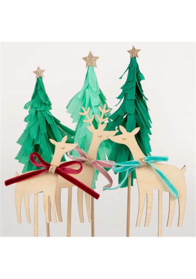 Meri Meri - Reindeer Family Cake Toppers - Ren Geyikleri Ailesi Pasta Süsü 0 - 99