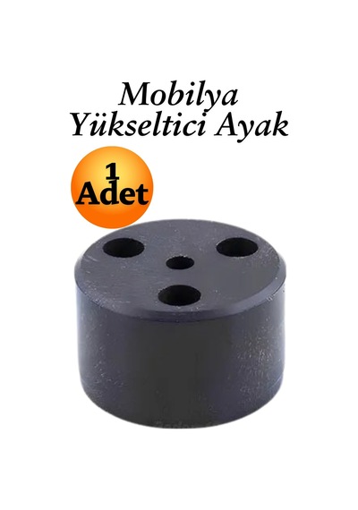 Capsule 3.7 Cm Siyah Mobilya Ayak Yükseltici Baza Ayağı Koltuk Kanepe Altı Puf Ayakları Çap: 6 Cm Siyah Siyah