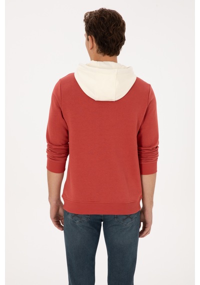 U.S. Polo Assn. Erkek Regular Fit Kapüşonlu Gül Kurusu Sweatshirt 50316365-VR026