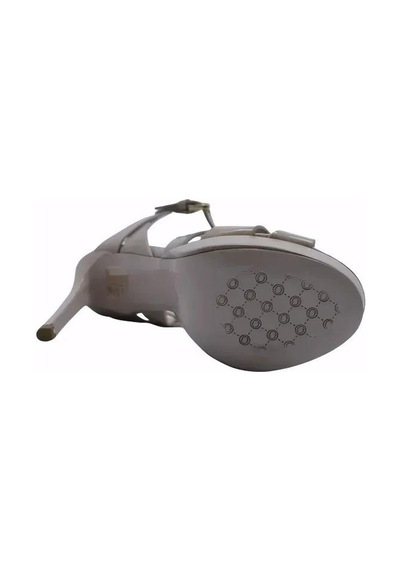 Poletto Hakiki Deri Bej Sandalet Topuklu 6564 210-877 Bej