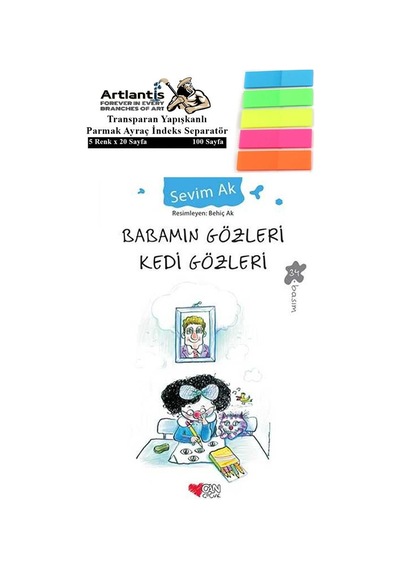 Babamın Gözleri Kedi Gözleri Sevim Ak 117 Sayfa Karton Kapak 1 Adet Fosforlu Transparan Kitap Ayraç 1 Paket