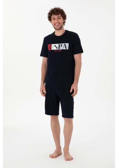 U.S. Polo Assn. Erkek Bisiklet Yaka Lacivert Pijama Takımı 50309821-VR033 U.S. Polo Assn. Erkek Bisiklet Yaka Lacivert Pijama Takımı 50309821-VR033