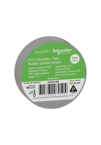 Schneider Electric 242010 Thorsman İzole Bant 19 MM x 20 M Gri 8'li