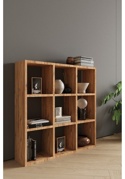 Classy 107oya 9 Raflı Kare Kitaplık Atlantik Çam