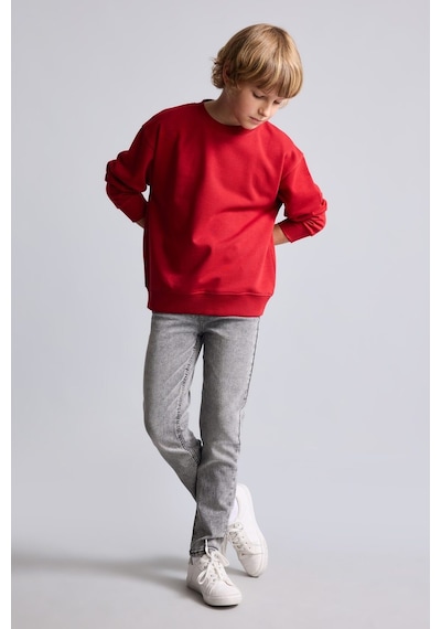 Defacto Slim Fit Düz Paça Yıkamalı Jean Pantolon Erkek Çocuk C3683a826aunm55 Gri-nm55