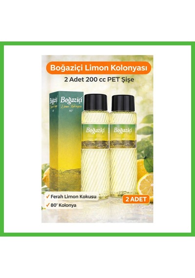 Vaveni Boğaziçi Limon Kolonyası 200 Cc Pet Şişe 2 Adet 80 Ferahlatıcı Limon Kokulu Kolonya Arz
