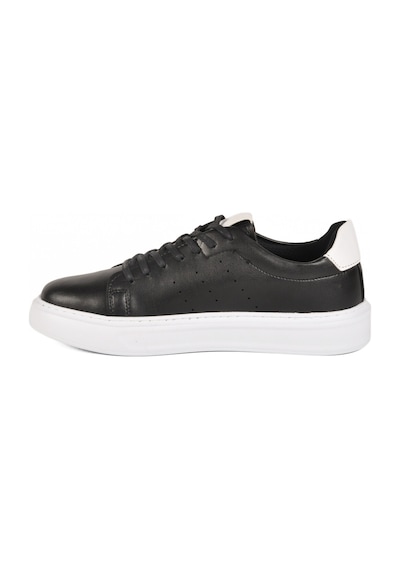 Siyah Beyaz Bağcıklı Hafif Erkek Sneaker 136 M Siyah-beyaz