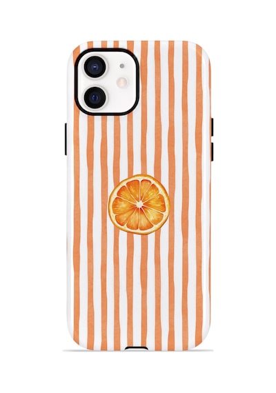 Apple iPhone Uyumlu 11 Vorian Çift Katmanlı Magsafe Kılıf Orange Slice Stripe