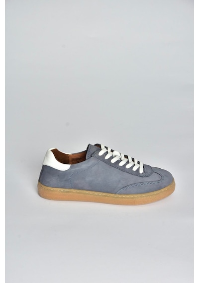 Fox Shoes V999061501 Lacivert Hakiki Deri Nubuk Kadın Spor Ayakkabı Sneakers Lacivert