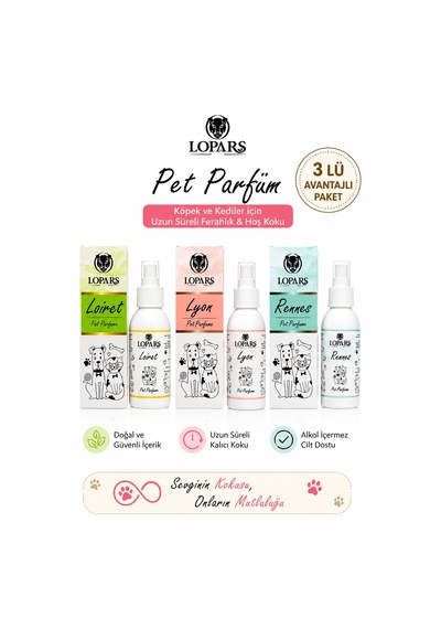 Lopars Loiret, Rennes, Lyon Kedi Ve Köpek Parfümü 100 Ml