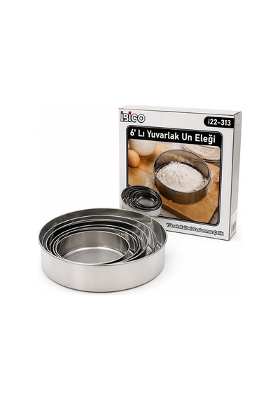 İbico İ22-313 Raund Strainer Un Elek Seti 15-17.5-19-20.5-23.5-26.5cm 6 Adet Metal Diğer