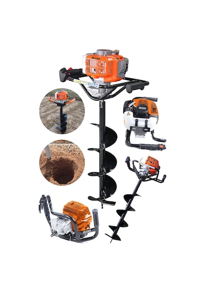 Steiner 11 HP Tam Profesyonel Toprak Burgu Makinesi 15 Cm Uç Turuncu