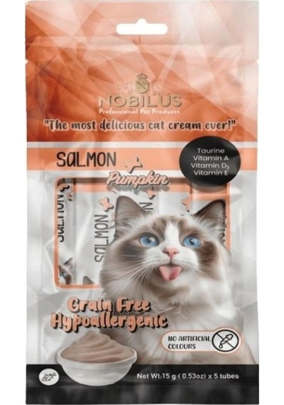 Nobılus Somon Ve Balkabaklı Kedi Krema Ödülü 5x15g