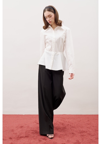 Manuka Peplum Oturan Gömlek Ekru Aw25gml00018-02 Ekru